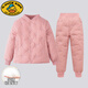 G.DUCKKIDS兒童輕薄羽絨服內(nèi)膽上衣冬套裝保暖內(nèi)衣寶寶女童男中大童羽絨褲 03套裝粉色 170碼適合身高150-160cm