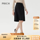 PRICH【零染】簡(jiǎn)約通勤半身裙套裝春秋新款設(shè)計(jì)感顯瘦A字裙女 19黑色 L 170