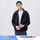 哈吉斯（HAZZYS）男裝 2025春季新款休閑外套【可拆卸帽子】戶外夾克男ASVZU0CAU06 藏青色NV XL （180/100A 50）
