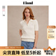 ELAND衣戀針織T恤女絞花polo領(lǐng)修身顯瘦短袖上衣2025夏季新款 灰色(15)Grey L /170