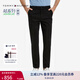 TOMMY HILFIGER【輕彈感】男商務(wù)通勤彈力斜紋修身直筒西褲長褲休閑褲J1764 黑色001 -修身版-拍大一碼 34 (2.7尺)
