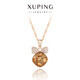 XUPING旭平首飾G時(shí)尚百搭經(jīng)典蝴蝶結(jié)肥方項(xiàng)鏈百搭日常送禮女生飾品 4號色-香檳色 鏈長約40+5cm