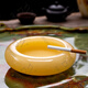 天然玉石煙灰缸家用客廳個(gè)性高檔簡(jiǎn)約中式復古松香黃大號煙灰缸 禮品套裝-16cm白玉煙灰缸