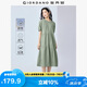 佐丹奴棉麻連衣裙女夏季亞麻文藝風(fēng)圓領(lǐng)泡泡袖蛋糕裙05465323
