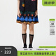 幻走（MOVEUP）2025夏季新款.FUN系列松緊腰抽繩印花壓褶休閑短褲女 混彩黑 L