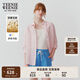 Teenie Weenie小熊女裝襯衫夏季新款松弛老錢(qián)輕奢亞麻白色長(cháng)袖襯衣 粉色 M
