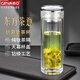 格亞（GEYA）高檔純鈦抗菌雙層玻璃杯 陶立克菱形商務(wù)泡茶杯玻璃水杯子禮盒裝