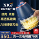 XKJ德國蒜泥搗蒜器電動家用絞肉機不銹鋼辣椒壓蒜絞蒜末打蒜 藍(lán)（六葉刀+加厚玻璃杯） 350ml