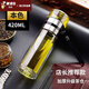 康浦佳茶水分離泡茶杯雙層中式玻璃杯子花茶水杯大容量簡約商務(wù)隔熱杯 420ML鋼本色 加厚底  單只裝