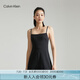 Calvin Klein運動【速干】夏季女士瑜伽性感運動ck網(wǎng)球裙吊帶連衣裙4WS4D909 001-太空黑 M