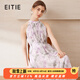 愛特愛（EITIE）溫柔端莊植物印花A字擺掛脖無袖連衣裙2025夏季新款女裙B2507670 香芋紫91 S (155)
