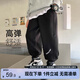 左西男童褲子兒童衛(wèi)褲春秋款2025新款男孩韓版休閑長褲運(yùn)動褲 黑色130