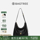 BAGTREE包包樹圖南植鞣皮hobo女包2025年新單肩斜挎包通勤餃子包七夕禮物 檀黑色-中號 高級小眾