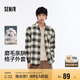 森馬（Semir）長袖襯衫男純棉法蘭絨格子外套秋季情侶裝寬松上衣101524105207