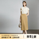 顏域咖色高腰包臀裙女2024新款夏季半裙氣質(zhì)通勤裙子中長款半身裙 咖色 M/38