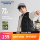 Skechers斯凱奇兒童羽絨背心冬季男女童外套羽絨馬甲L424K080/L425K029 碳黑/0018 175 cm