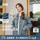 森馬（Semir）牛仔外套女中長款翻領(lǐng)落肩慵懶風上衣2025年春新款寬松顯瘦牛仔衣 牛仔淺黃泥染80331 S 155/80A