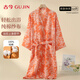 古今（GUJIN）純棉紗長袖睡袍浴袍睡衣女家居服春秋四季可外穿汗蒸服新品日式XL