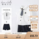戴維貝拉（DAVE＆BELLA）禮服表演服裝演出服學(xué)院紳士周歲禮服寶寶衣服兒童套裝男童夏裝 白色 120 cm（建議身高110-120cm）