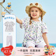 Classic Teddy精典泰迪女童套裝兒童短袖打底褲兩件套中小童裝夏裝 紫色 130 