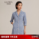 歌莉婭（GLORIA）Gloria/歌莉婭   甜酷七分袖連衣裙  117J4K99A 17C藍(lán)格 M