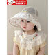 文枝寶寶遮陽(yáng)帽子春夏嬰幼兒鴨舌帽夏季女兒童大帽檐網(wǎng)眼花朵帽 米白色50-52cm左右建議6個(gè)月-3歲
