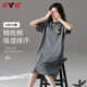 雅鹿100%純棉睡裙女士睡衣女夏季2025新款短袖中長(zhǎng)款寬松可外穿家居服