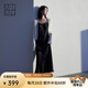 美洋（MEIYANG）赫本序曲醋酸吊帶裙 輕奢緞面細(xì)帶通勤黑色連衣裙夏季新款中長裙 黑色 M
