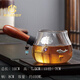 RSRDDY手工景泰藍側把玻璃公道杯加厚耐熱功夫茶海茶具配件倒茶杯分茶器 鑲銀公道杯(富甲錦鯉)