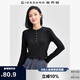 佐丹奴亨利衫女修身彈力打底衫復古亨利領(lǐng)長(cháng)袖T恤女13324741