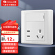 飛雕（FEIDIAO）家用開關(guān)插座面板五孔暗裝插座86型空調(diào)三孔插USB網(wǎng)絡(luò)電視插A3白 一開單控五孔