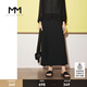 麥檬MM商場同款2023年夏季新款黑色優(yōu)雅百褶半身裙女5E6241391 黑色 S