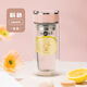 明霞單雙層玻璃杯女士高顏值2025新款高硼硅大容量家用防摔水杯子泡茶 雙層粉色280ml（有濾網(wǎng)）