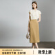 顏域咖色高腰包臀裙女2024新款夏季半裙氣質(zhì)通勤裙子中長款半身裙 咖色 M/38