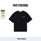 WE11DONE【明星同款】中性男女同款復古波浪LOGO休閑寬松短袖T恤 黑色 S