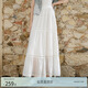 亦谷天絲白色蕾絲拼接裙子2025女秋季新款顯瘦氣質(zhì)仙女半身裙 白色 M