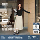 森馬（Semir）半身裙女磨毛純色A字長裙簡約百搭秋季純棉寬松傘裙顯瘦潮流 淺卡其50356 L