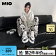 MIO【宋亞軒同款】米奧小白休閑鞋厚底板鞋運(yùn)動(dòng)情侶溶解女鞋男老爹鞋 黑白/藍(lán)色 （賀峻霖同款） 38