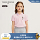 Teenie Weenie Kids小熊童裝25年夏季新款女童甜美泡泡袖POLO衫打底衫 淺粉色 140 cm