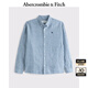 ABERCROMBIE & FITCH【李現(xiàn)同款】男裝25春夏美式經(jīng)典小麋鹿亞麻混紡襯衫KI125-5085 藍(lán)色 M (180/100A)