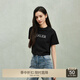 歐時(shí)力OCHIRLY 棉麻刺繡短袖T恤女短上衣寬松休閑2025春季新品 黑色 L
