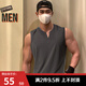 GEKM 新款肌肉健身兄弟無(wú)袖坎肩V領(lǐng)背心男ins夏季袖器械運(yùn)動(dòng)上衣T恤 B-(66)鐵灰 XL【建議140-160斤】