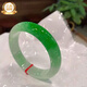 緬甸老坑翡翠手鐲飄花陽(yáng)綠玉鐲正圈冰種飄綠平安鐲正圈款玉手鐲 54圈口