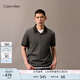 Calvin KleinJeans25春夏男士通勤ck絲光棉撞色翻領(lǐng)短袖T恤POLO衫4L0013S UB1-太空黑 M