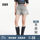 森馬（Semir）牛仔褲女寬松美式熱褲酷颯風(fēng)夏街頭毛邊短褲復(fù)古辣妹103324122010