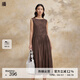 播優(yōu)雅圓領(lǐng)無(wú)袖刺繡連衣裙女商場(chǎng)同款收腰顯瘦氣質(zhì)長(zhǎng)裙BDR2LD1425 O90熔巖 S