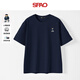 SPAO韓國同款刺繡小熊純棉短袖男女生百搭休閑寬松t恤SPDX25SD01LD 藏青#SP海軍熊 M