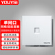 YOUYSI網(wǎng)絡(luò )面板電腦插座單口雙口網(wǎng)線(xiàn)口 適用電話(huà)語(yǔ)音模塊 超五/六/七類(lèi)模塊加厚白色 【86型單口面板】白色