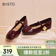 百思圖【喬欣同款】莫奈花園法式瑪麗珍M3173AQ5紅色 37