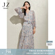 玖姿·安娜蔻優(yōu)雅氣質手繪風碎花收腰雪紡連衣裙女2025春季新款 花粉藍 M